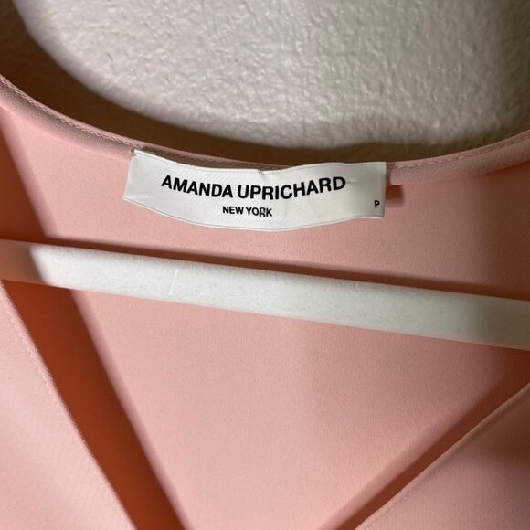 Amanda Uprichard Halifax Top Size Small Cropped Blouse Pink Twist Front V-neck - Picture 4 of 5